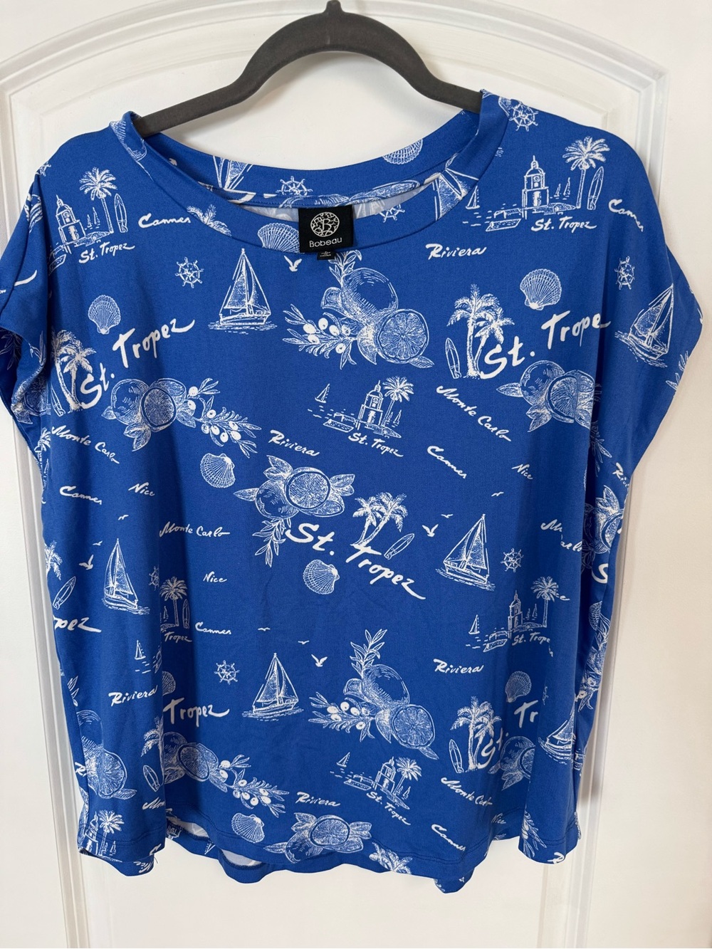 ⭐️3/$20⭐️Bobeau Women’s Blue St. Tropez Print Top
